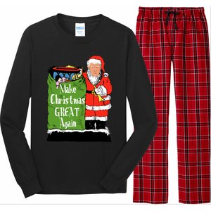 Donald Trump Christmas Great Again Xmas Holiday Long Sleeve Pajama Set