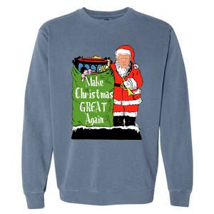 Donald Trump Christmas Great Again Xmas Holiday Garment-Dyed Sweatshirt