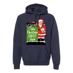 Donald Trump Christmas Great Again Xmas Holiday Premium Hoodie