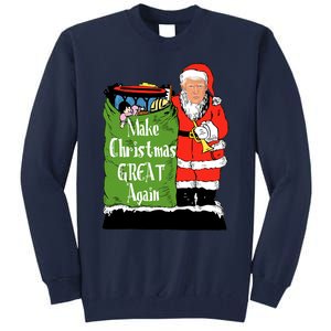 Donald Trump Christmas Great Again Xmas Holiday Tall Sweatshirt