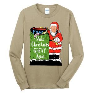 Donald Trump Christmas Great Again Xmas Holiday Tall Long Sleeve T-Shirt