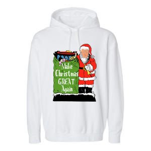 Donald Trump Christmas Great Again Xmas Holiday Garment-Dyed Fleece Hoodie