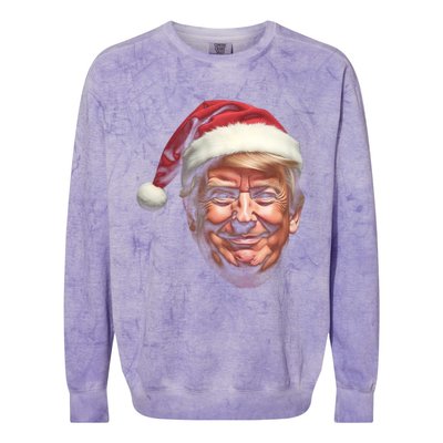 Donald Trump Christmas Funny Maga Santa Hat Gift Colorblast Crewneck Sweatshirt