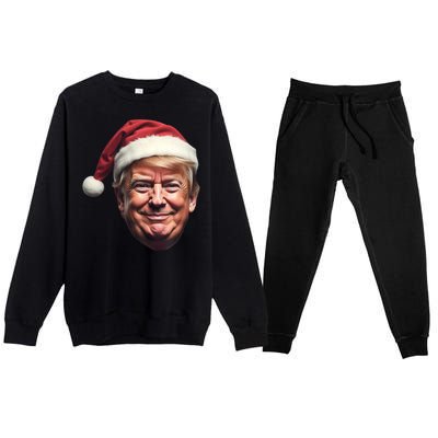 Donald Trump Christmas Funny Maga Santa Hat Gift Premium Crewneck Sweatsuit Set