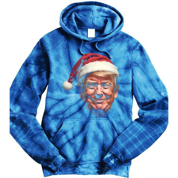 Donald Trump Christmas Funny Maga Santa Hat Gift Tie Dye Hoodie