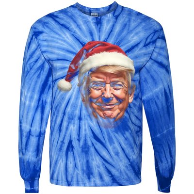 Donald Trump Christmas Funny Maga Santa Hat Gift Tie-Dye Long Sleeve Shirt