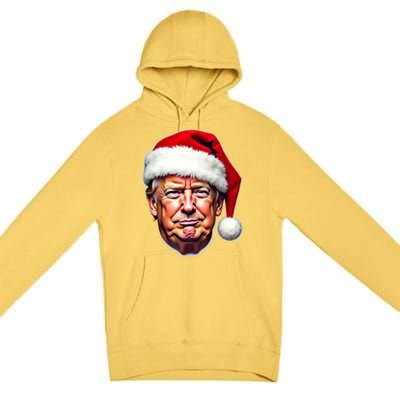 Donald Trump Christmas Funny Maga Santa Hat Funny Gift Premium Pullover Hoodie