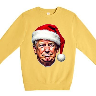 Donald Trump Christmas Funny Maga Santa Hat Funny Gift Premium Crewneck Sweatshirt