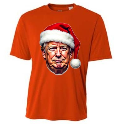 Donald Trump Christmas Funny Maga Santa Hat Funny Gift Cooling Performance Crew T-Shirt