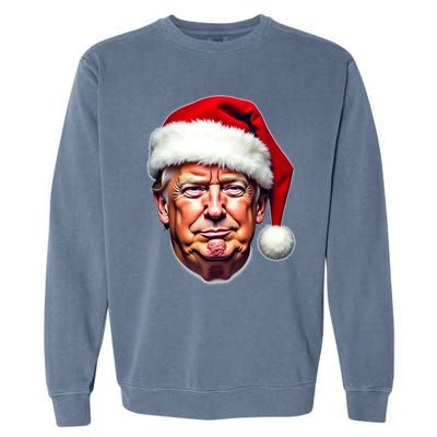 Donald Trump Christmas Funny Maga Santa Hat Funny Gift Garment-Dyed Sweatshirt