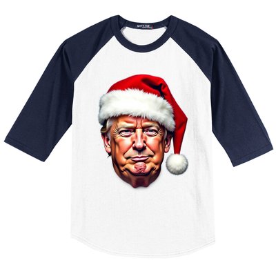 Donald Trump Christmas Funny Maga Santa Hat Funny Gift Baseball Sleeve Shirt