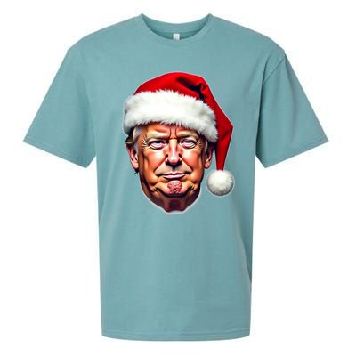 Donald Trump Christmas Funny Maga Santa Hat Funny Gift Sueded Cloud Jersey T-Shirt