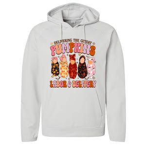 Delivering The Cutest Pumpkins Labor & Delivery Nurse Fall Performance Fleece Hoodie