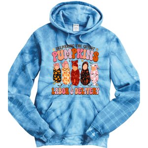 Delivering The Cutest Pumpkins Labor & Delivery Nurse Fall Tie Dye Hoodie