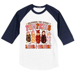 Delivering The Cutest Pumpkins Labor & Delivery Nurse Fall Baseball Sleeve Shirt