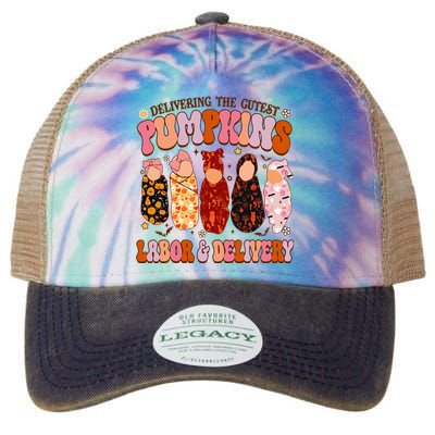 Delivering The Cutest Pumpkins Labor & Delivery Nurse Fall Legacy Tie Dye Trucker Hat