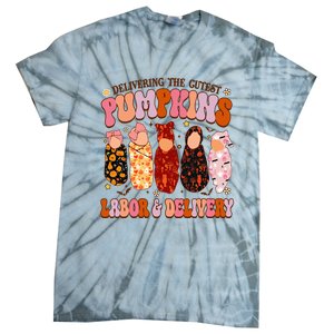 Delivering The Cutest Pumpkins Labor & Delivery Nurse Fall Tie-Dye T-Shirt