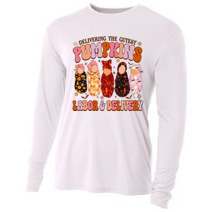 Delivering The Cutest Pumpkins Labor & Delivery Nurse Fall Cooling Performance Long Sleeve Crew