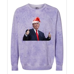 Donald Trump Christmas Funny President 47 Trump Santa Hat Gift Colorblast Crewneck Sweatshirt