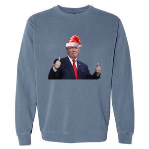 Donald Trump Christmas Funny President 47 Trump Santa Hat Gift Garment-Dyed Sweatshirt