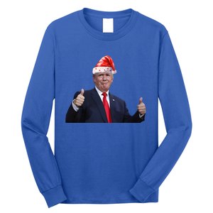 Donald Trump Christmas Funny President 47 Trump Santa Hat Gift Long Sleeve Shirt