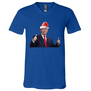 Donald Trump Christmas Funny President 47 Trump Santa Hat Gift V-Neck T-Shirt