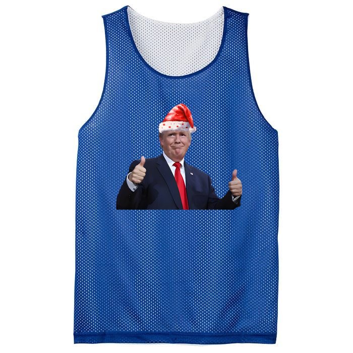 Donald Trump Christmas Funny President 47 Trump Santa Hat Gift Mesh Reversible Basketball Jersey Tank