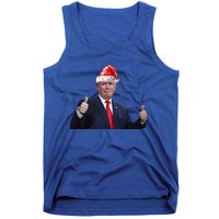 Donald Trump Christmas Funny President 47 Trump Santa Hat Gift Tank Top