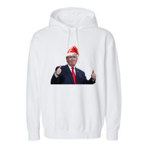 Donald Trump Christmas Funny President 47 Trump Santa Hat Gift Garment-Dyed Fleece Hoodie