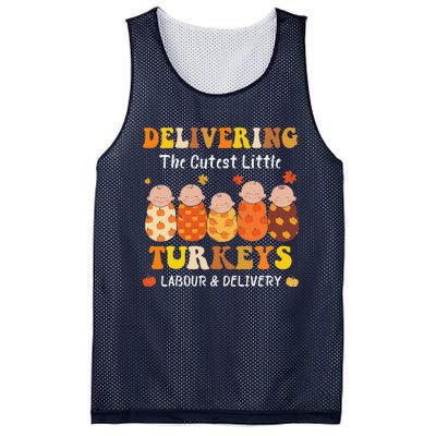 Delivering The Cutest Turkeys Labor & Delivery Thanksgiving Mesh Reversible Basketball Jersey Tank