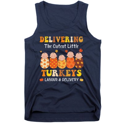 Delivering The Cutest Turkeys Labor & Delivery Thanksgiving Tank Top