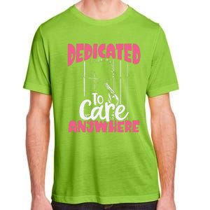 Dedicated To Care Anywhere Correctional Nurse Gift Adult ChromaSoft Performance T-Shirt