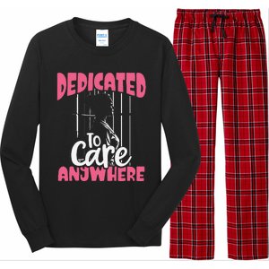 Dedicated To Care Anywhere Correctional Nurse Gift Long Sleeve Pajama Set