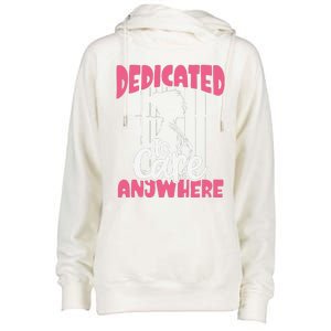 Dedicated To Care Anywhere Correctional Nurse Gift Womens Funnel Neck Pullover Hood