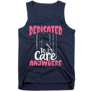 Dedicated To Care Anywhere Correctional Nurse Gift Tank Top