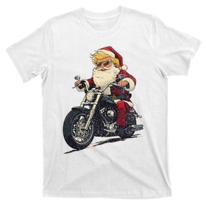 Donald Trump Christmas Biker Motorbike Funny Santa T-Shirt