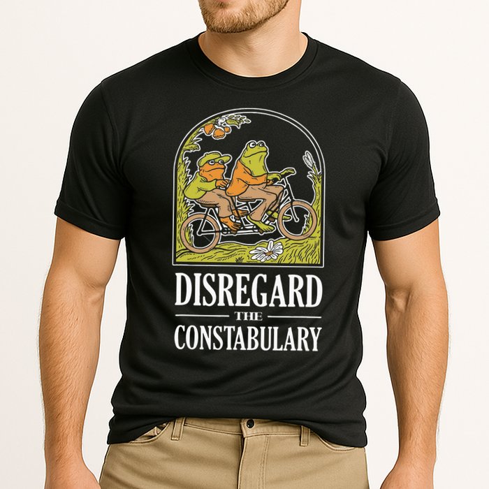 Disregard The Constabulary Graphic Funny Frog Meme Police Cooling Performance Crew T-Shirt