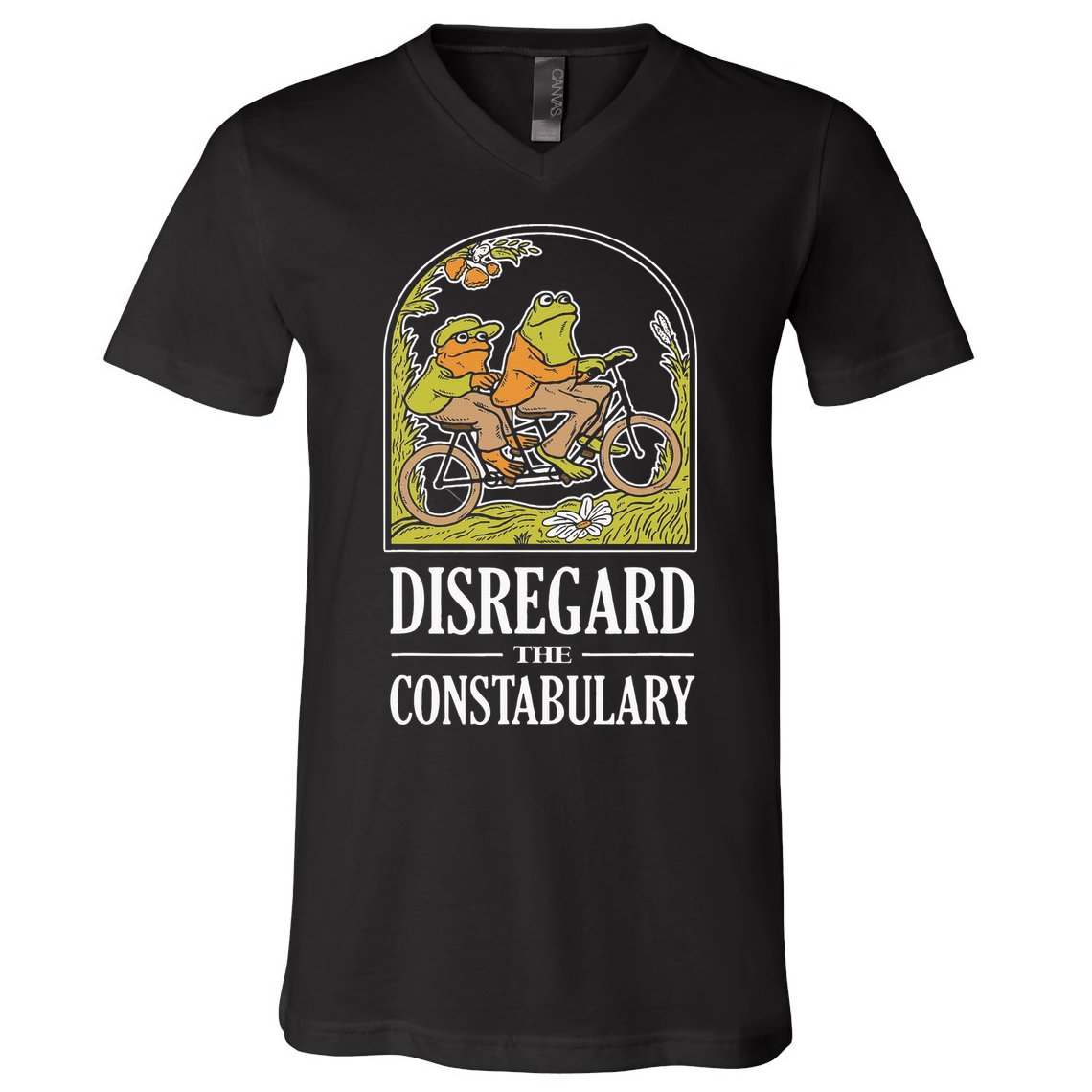 Disregard The Constabulary Graphic Funny Frog Meme Police V-Neck T-Shirt