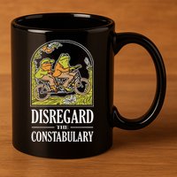 Disregard The Constabulary Graphic Funny Frog Meme Police 11oz C Handle Ceramic Mug