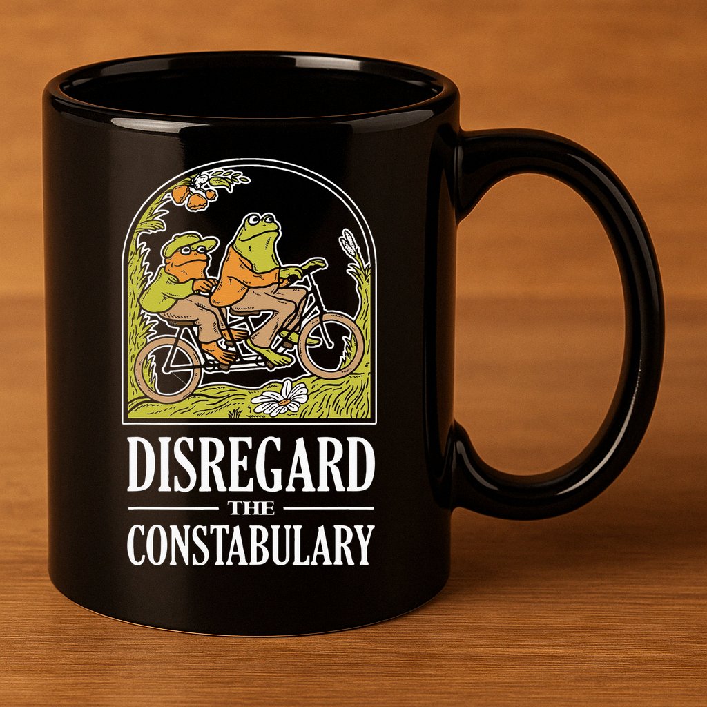 Disregard The Constabulary Graphic Funny Frog Meme Police 11oz C Handle Ceramic Mug