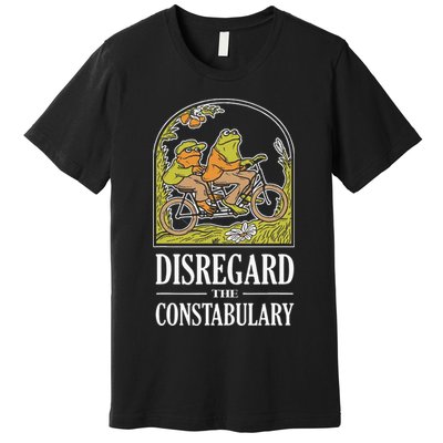 Disregard The Constabulary Graphic Funny Frog Meme Police Premium T-Shirt