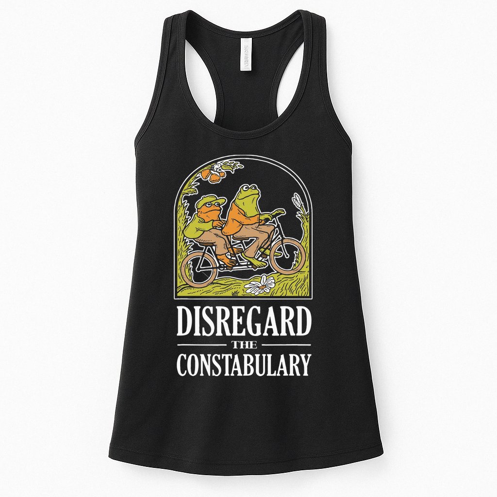 Disregard The Constabulary Graphic Funny Frog Meme Police Womens Tank Top
