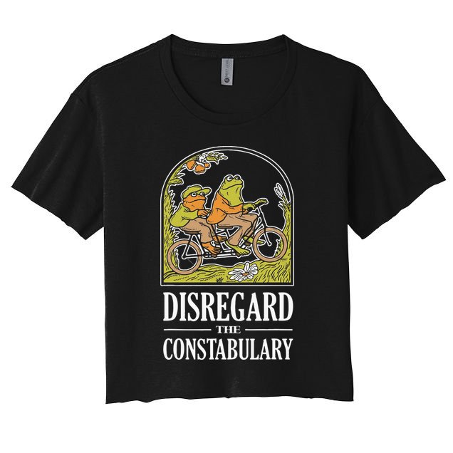 Disregard The Constabulary Graphic Funny Frog Meme Police Crop Top