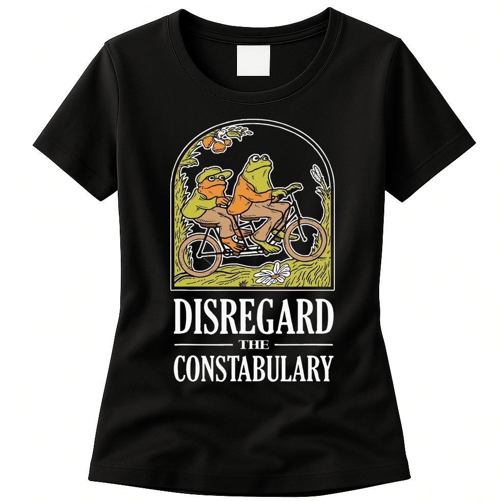 Disregard The Constabulary Graphic Funny Frog Meme Police Womens T-Shirt
