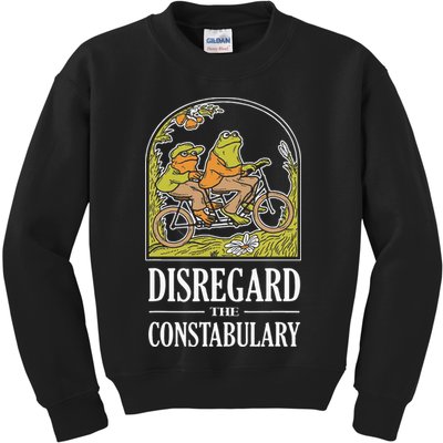 Disregard The Constabulary Graphic Funny Frog Meme Police Kids Sweatshirt