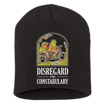 Disregard The Constabulary Graphic Funny Frog Meme Police Short Acrylic Beanie