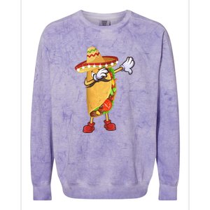 Dabbing Taco Cinco De Mayo Funny Mexican Food Dab Colorblast Crewneck Sweatshirt