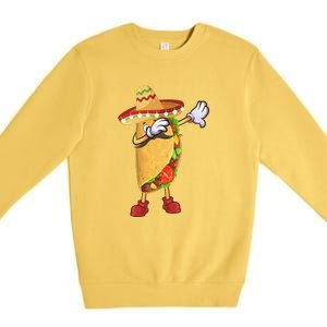 Dabbing Taco Cinco De Mayo Funny Mexican Food Dab Premium Crewneck Sweatshirt