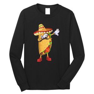 Dabbing Taco Cinco De Mayo Funny Mexican Food Dab Long Sleeve Shirt