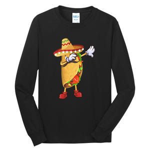 Dabbing Taco Cinco De Mayo Funny Mexican Food Dab Tall Long Sleeve T-Shirt